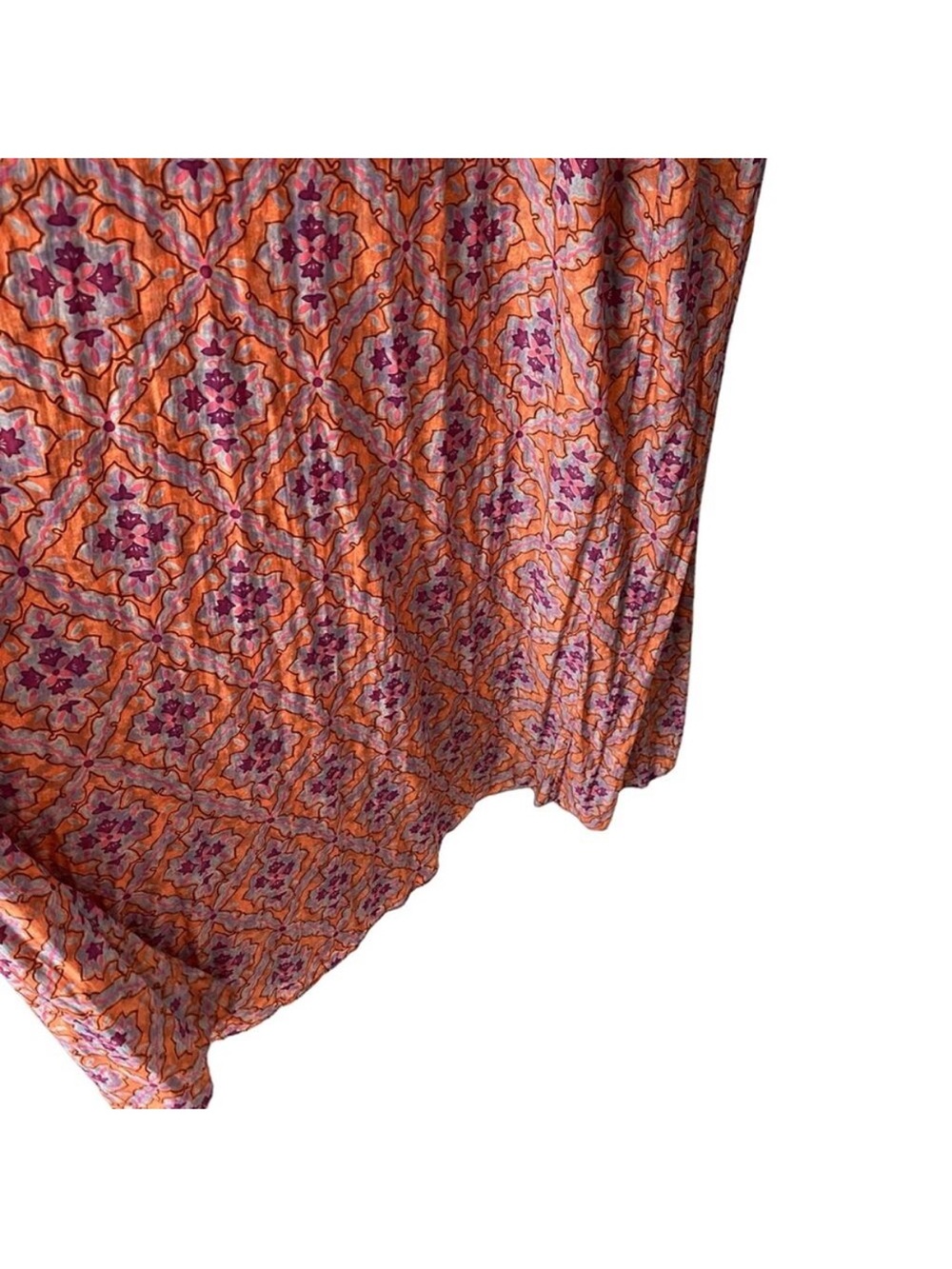 Calypso St. Barth Ardelle NWTS Maxi Ruffle Dress Purple Rust Batik Print small - Picture 5 of 12